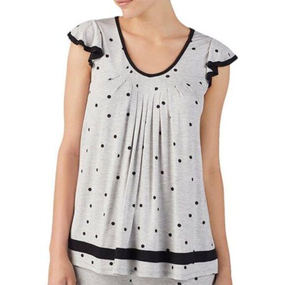 Ellen Tracy Yours to Love Short Sleeve Top - Grey Dot - Picture 1 of 1